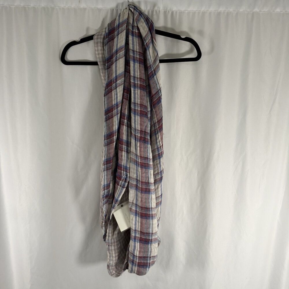 New LOFT The Infinty Scarf Women's OS One Size Brown Plaid Lightweight Round